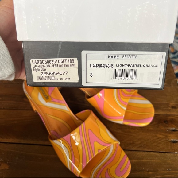 Larroude Brigitte Acqua Wave print mules - Picture 9 of 9